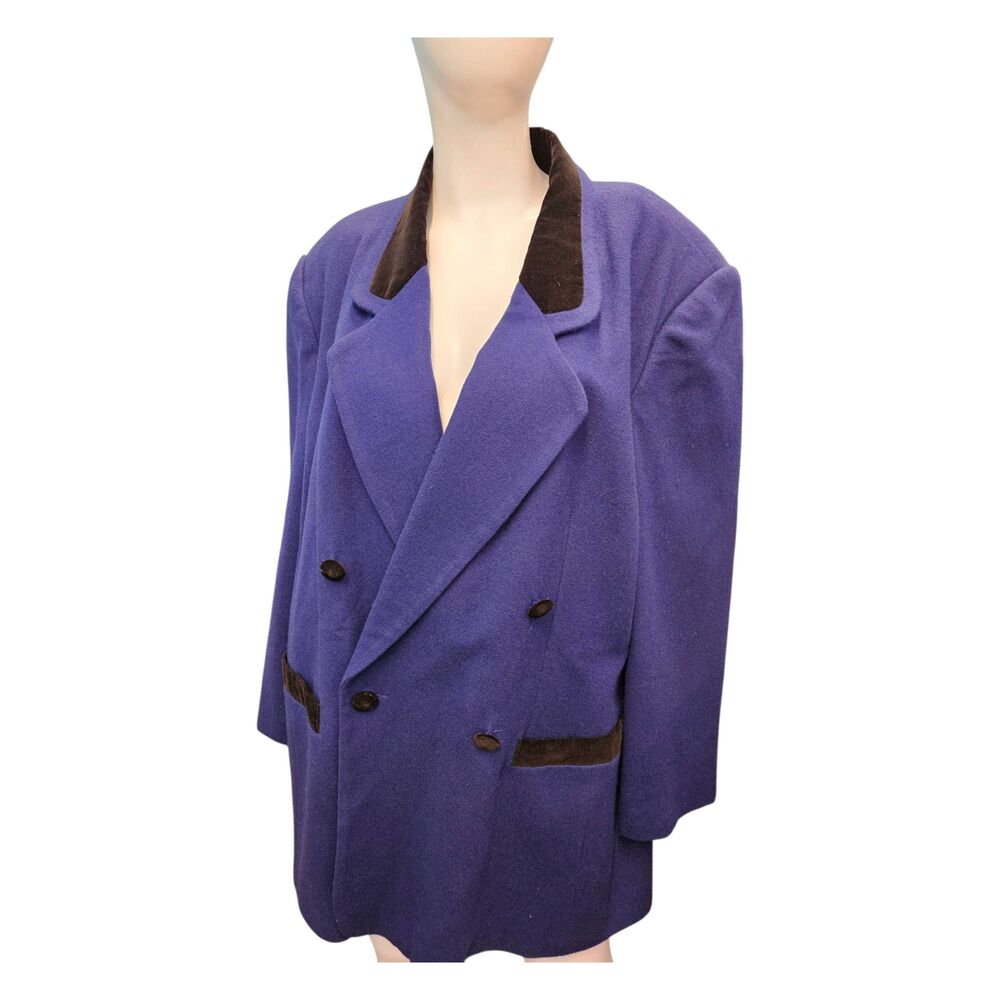 Maggie Mcnaughton Purple Wool Blazer Womens Size 18 Vintage 90's - Picture 3 of 8